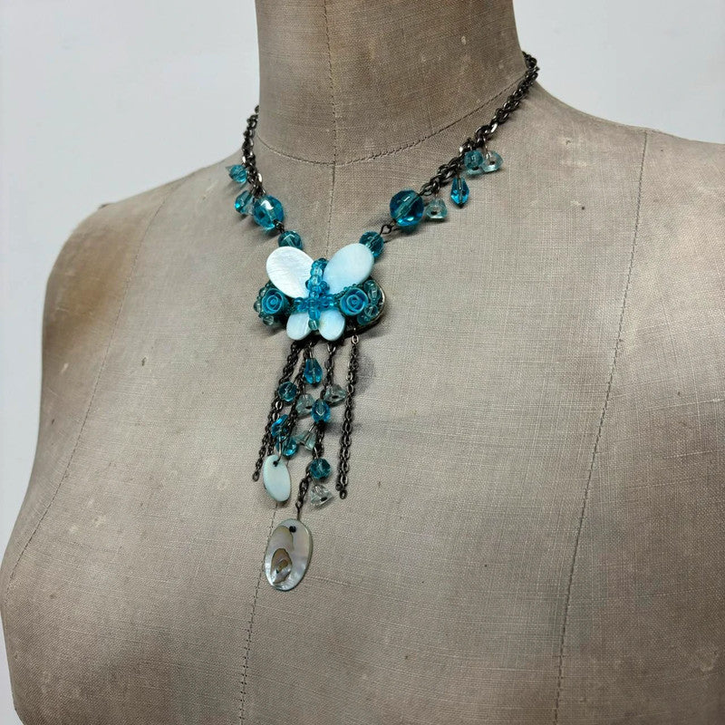 Butterfly fairy gemstone necklace