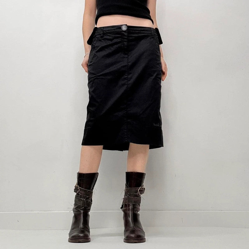 black cop copine fold over skirt