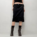 black cop copine fold over skirt