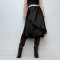black sheer lace floaty flared grunge skirt