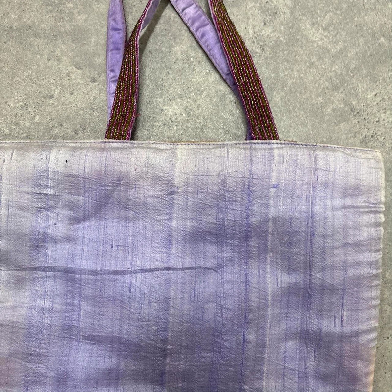 beaded patterned boho tote bag