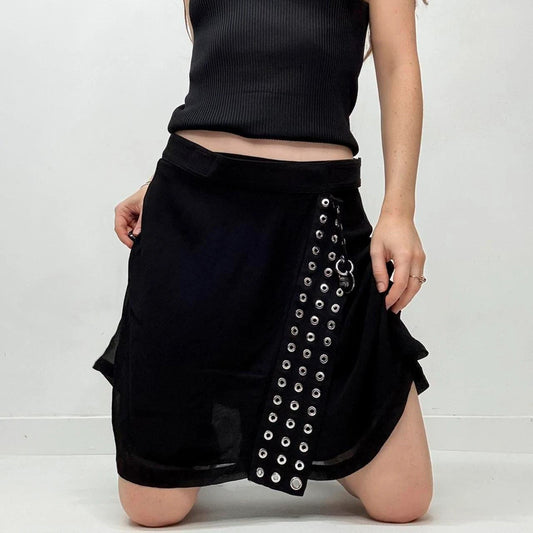black diesel studded eyelet skirt