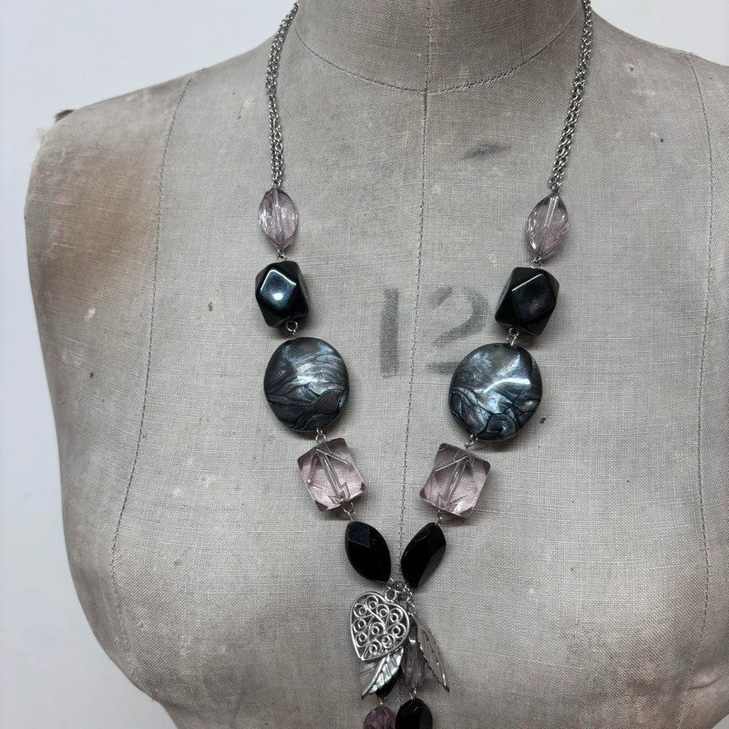 silver heart charm necklace