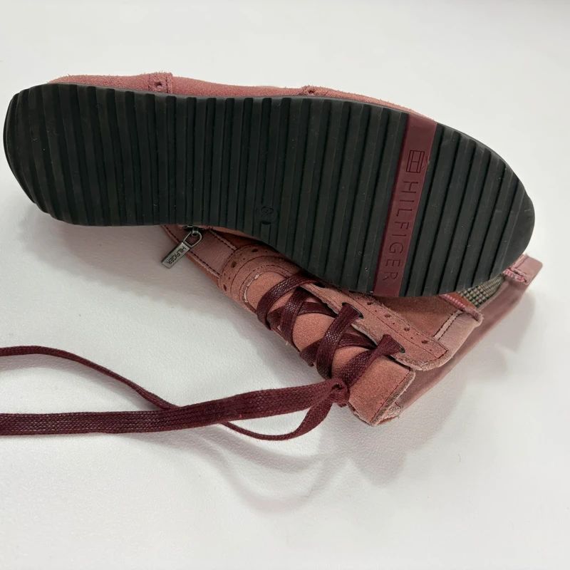 pink suede corset boxing boots
