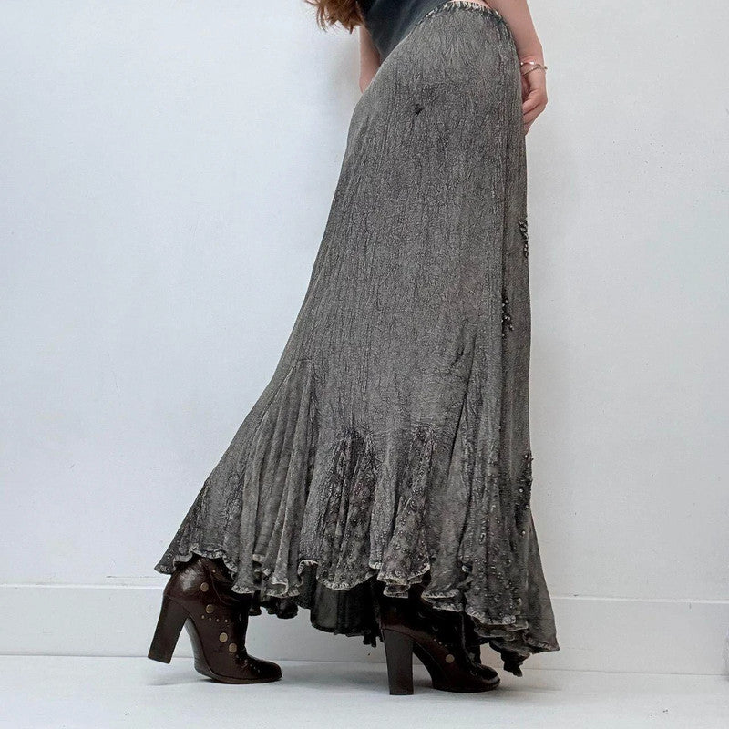 distressed grey boho fairy skirt