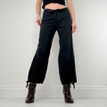 low rise wide leg capri pants