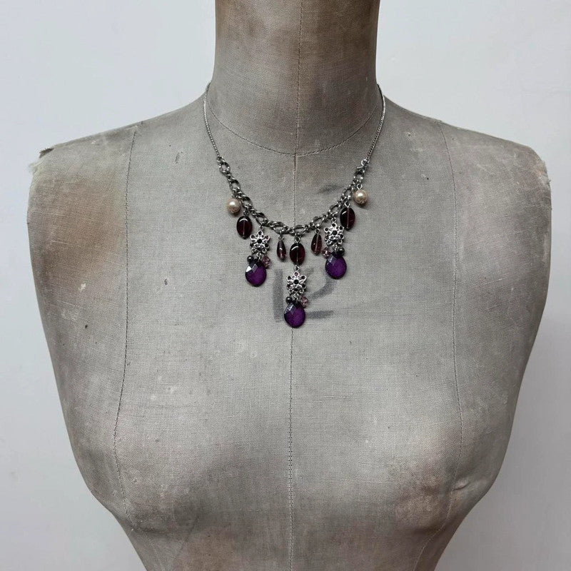 Flower chandelier chain necklace