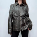 black leather minimalist jacket