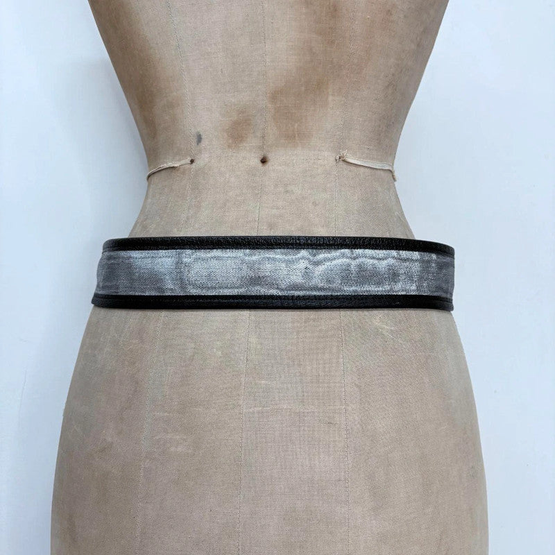 black leather Kenzo silver belt