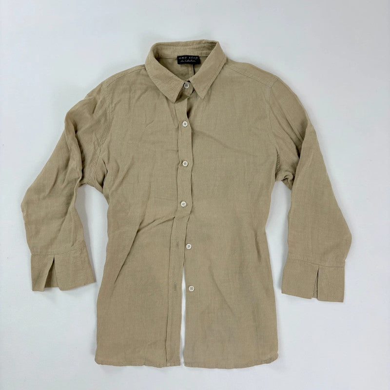 backless cut out linen shirt