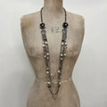 silver metal layered necklace