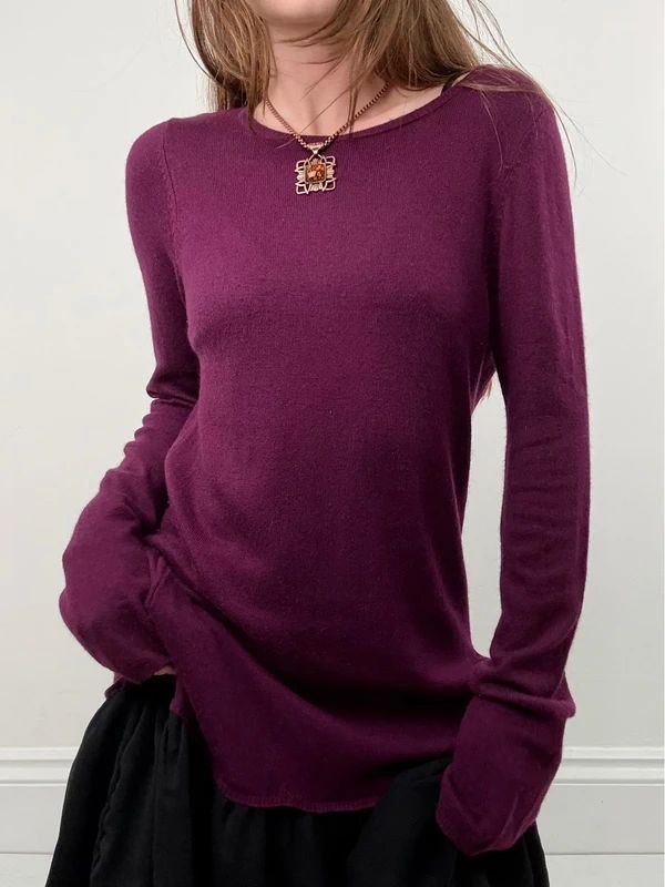 burgundy Maje layered long sleeve dress