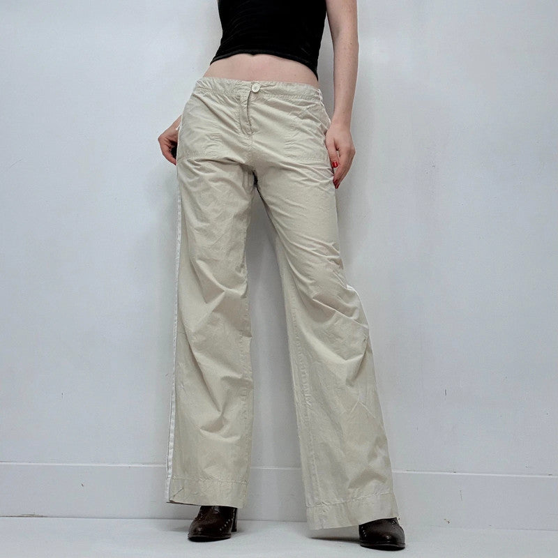 low rise wide leg flared trousers