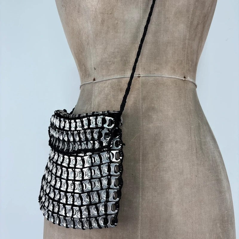 Vintage metallic can tab pouch bag