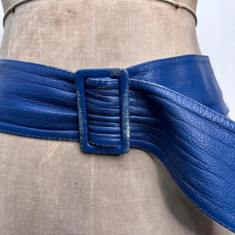 thick blue leather belt