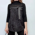 Cop Copine black flared grunge Bow shirt