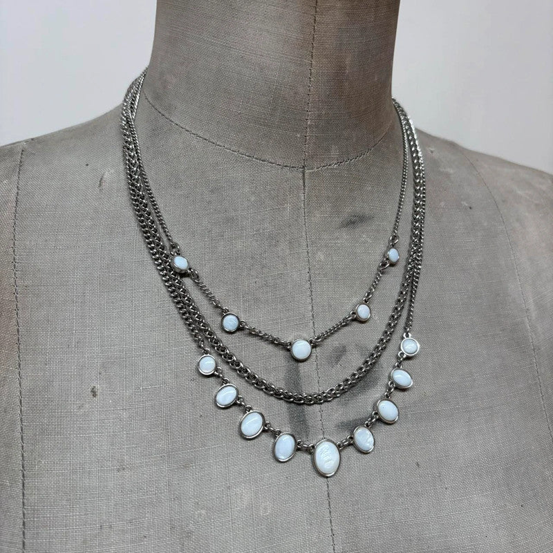 layered pearl chain necklace
