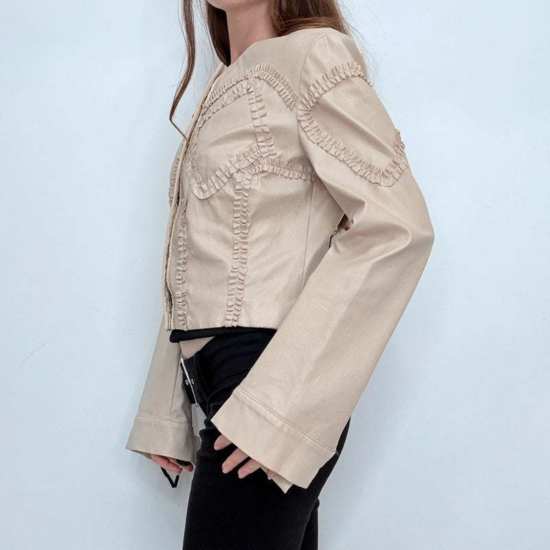 cropped hook and eye corset style jacket