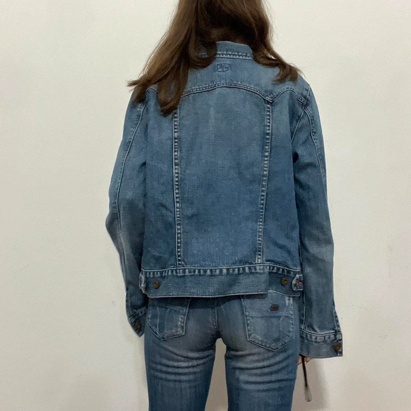 vintage distressed denim jacket