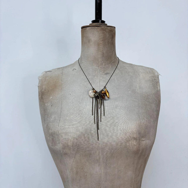 boho hanging bead necklace