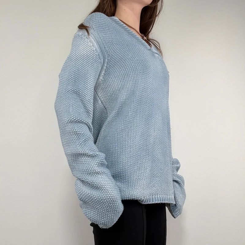 distressed chunky knit slouchy jumper