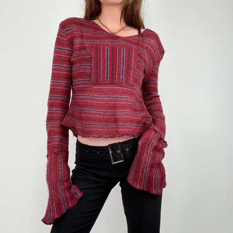 sheer mohair knit slouchy striped jumper
