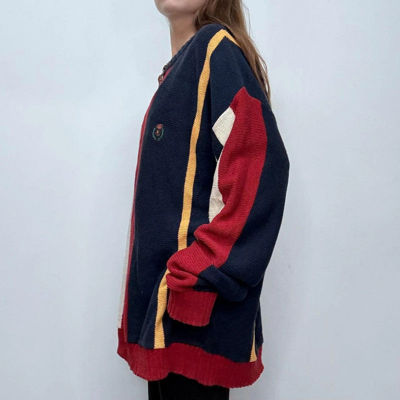 striped oversized slouchy knit jumper