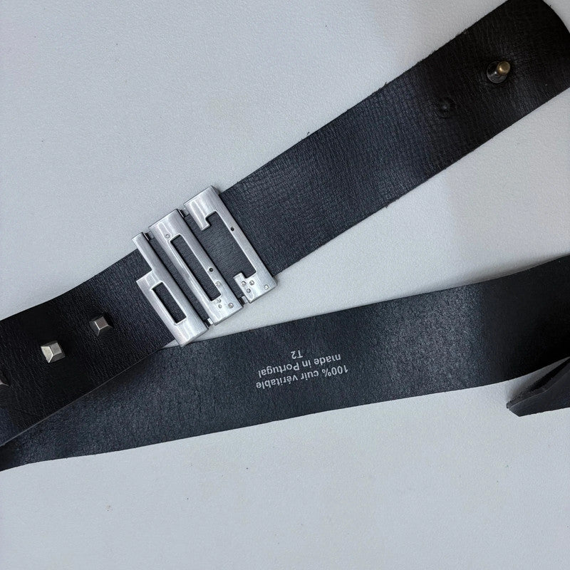 black leather studded Cop Copine belt
