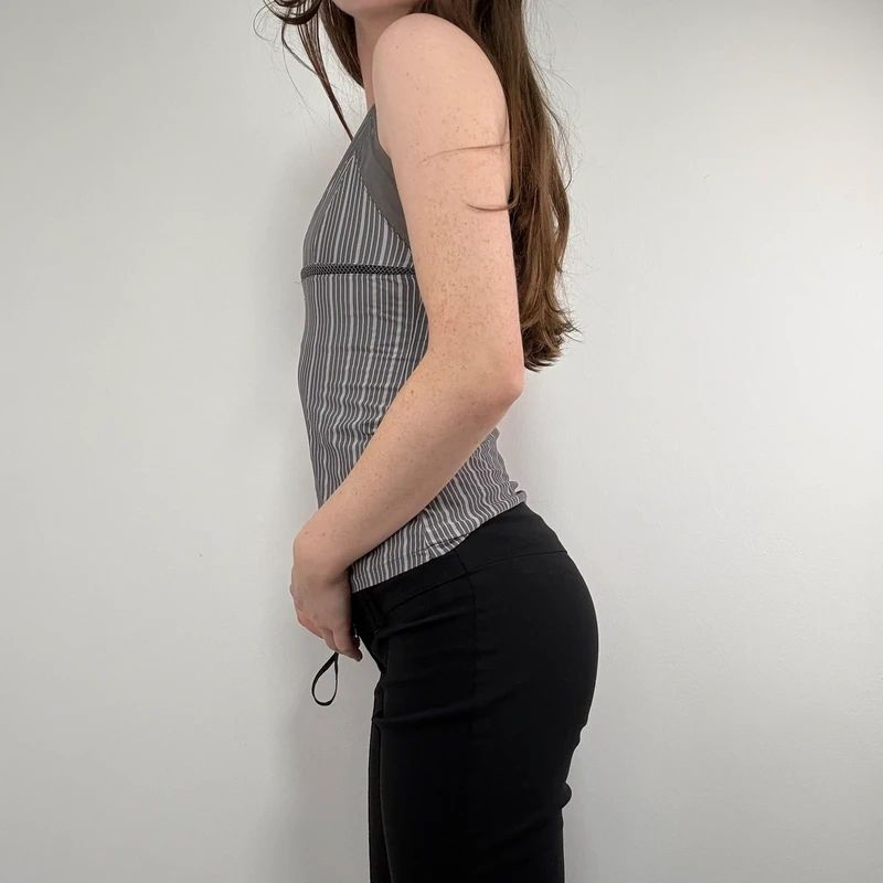 grey pinstripe cami fitted jersey vest top