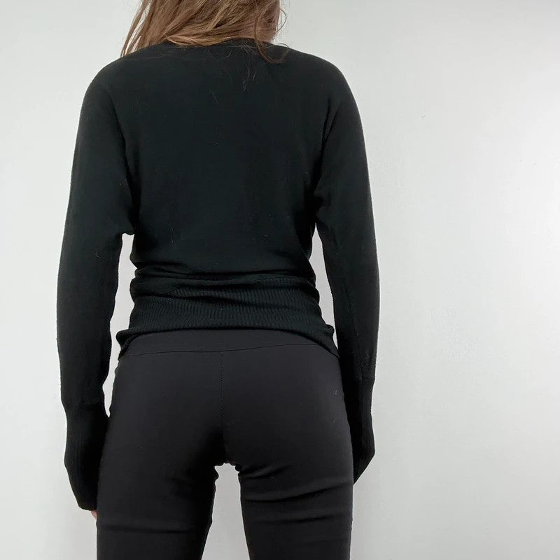 slouchy batwing slash neck ribbed jumper