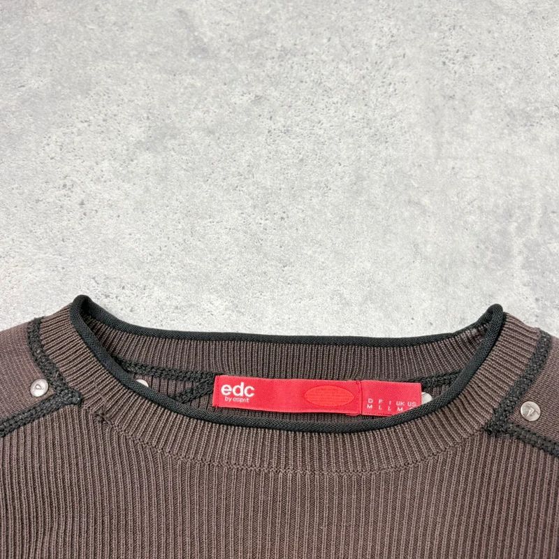 chunky knit brown ribbed jumper