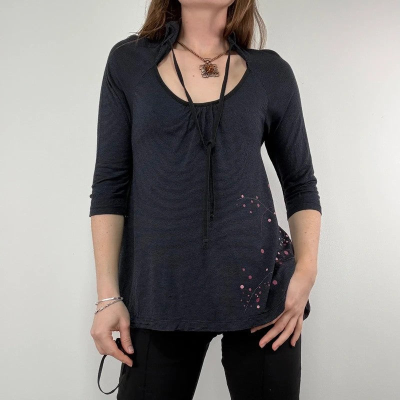 pinstripe draped floaty Cop Copine summer blouse