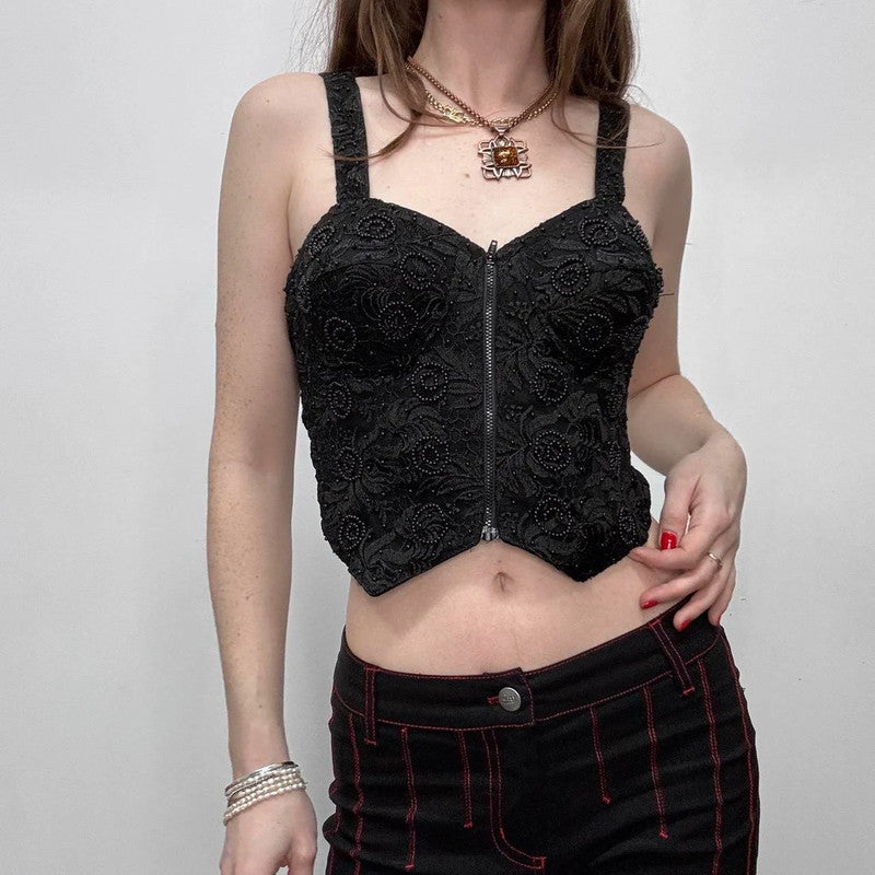 beaded gothic corset vest