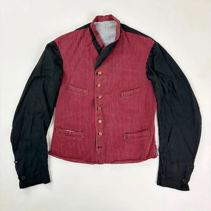 Antique French striped servant chore jacket