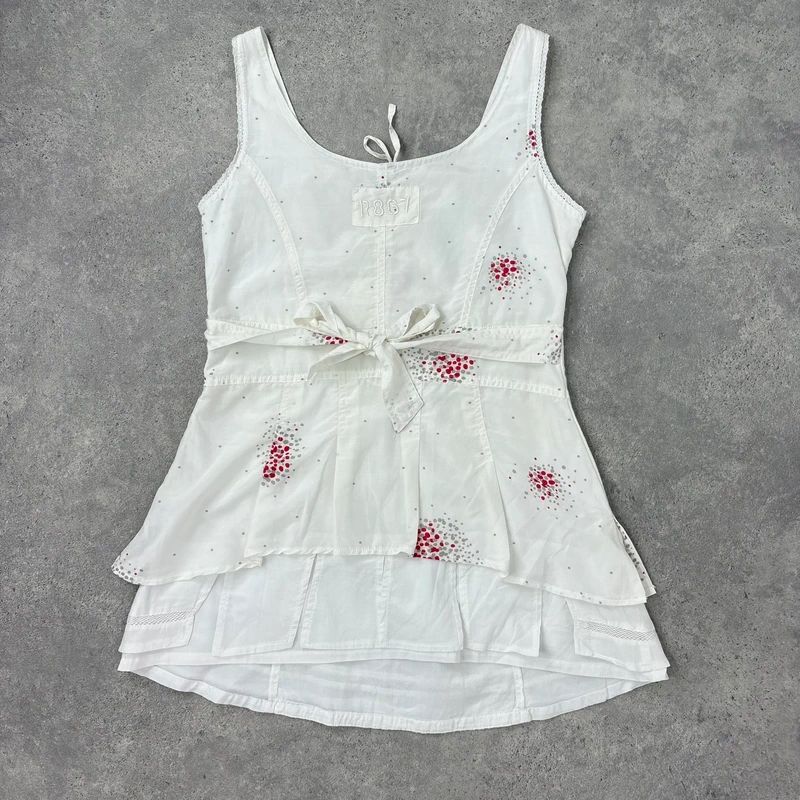 white cotton layered shirt