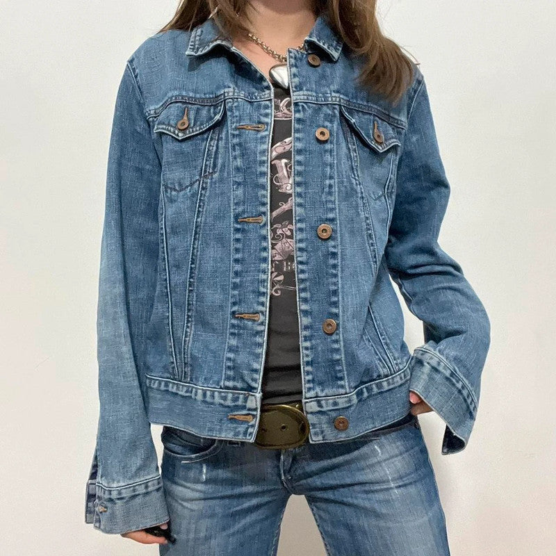 vintage distressed denim jacket