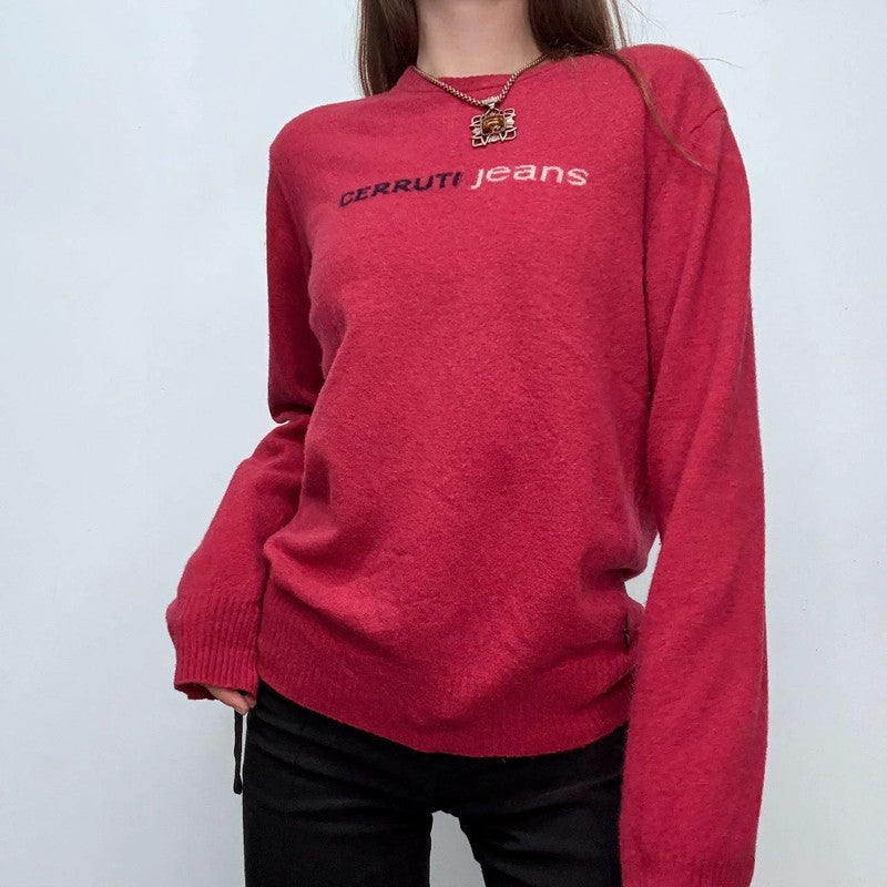 pink salmon oversized wool knitted jumper