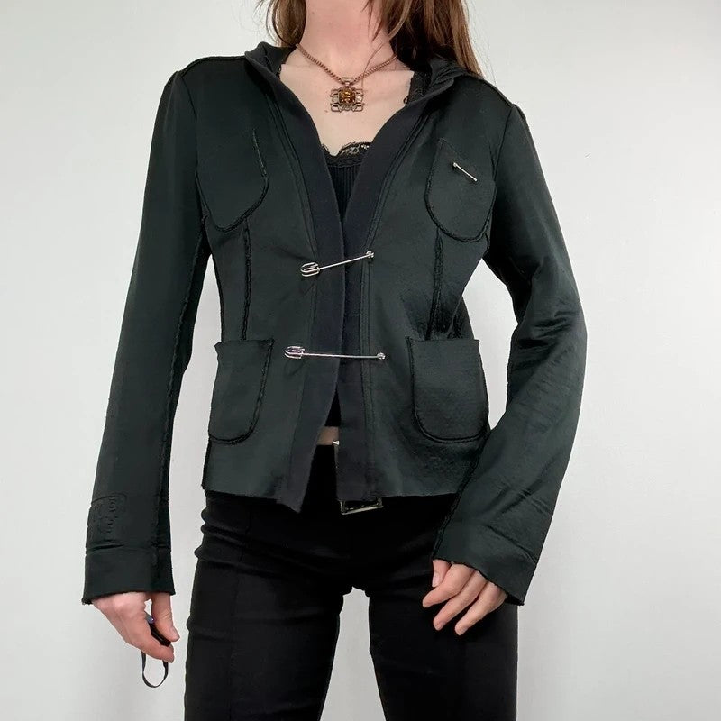 black Cop Copine archival Safety pin jacket hoodie