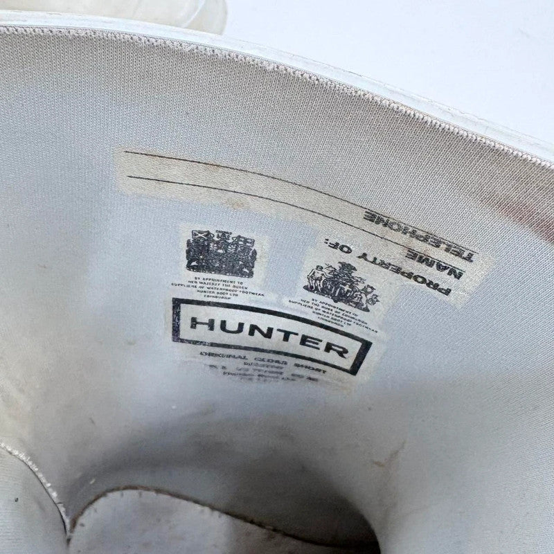 white mid calf hunter boots