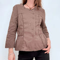 asymmetric brown fitted jacket