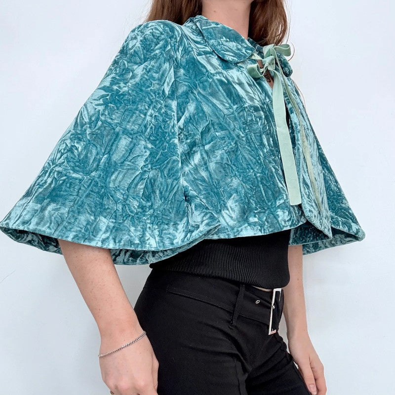 vintage flared velvet bed jacket