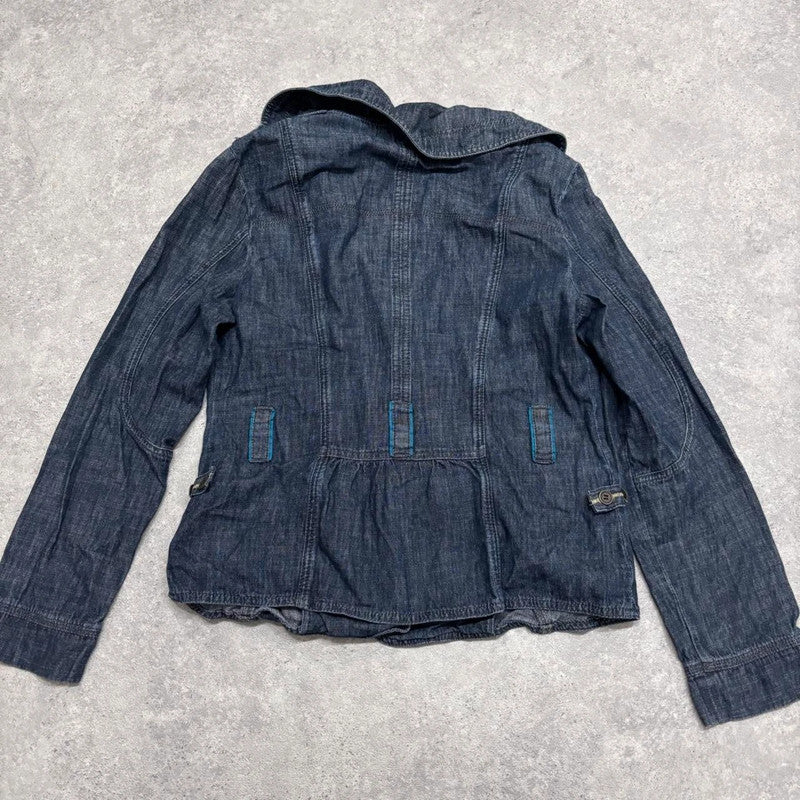slouchy cargo denim blazer jacket