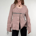 pink structured flared engineered shirt
