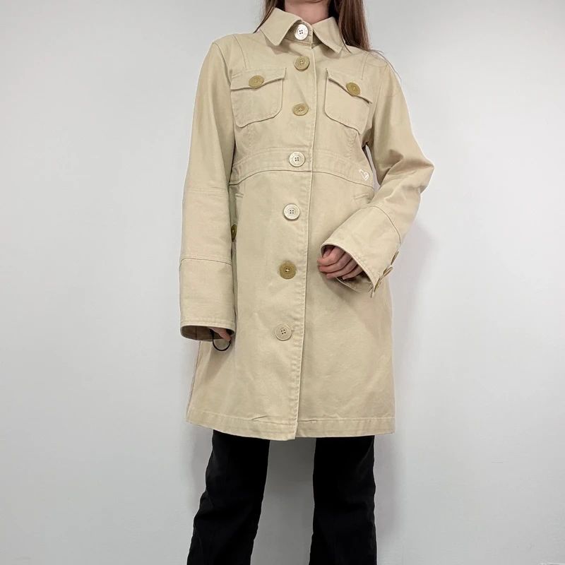 tan button canvas jacket