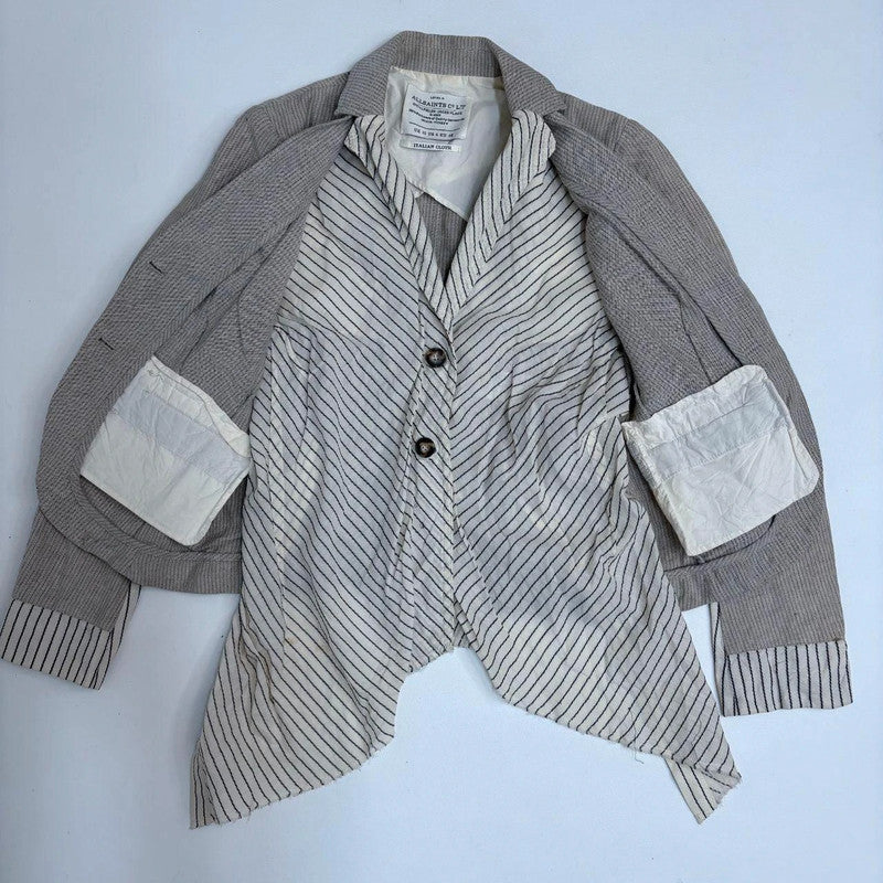 layered allsaints pinstripe shirt blouse