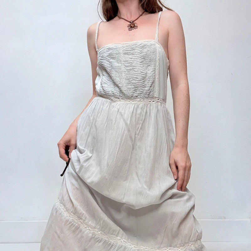 baby blue lace cotton maxi dress