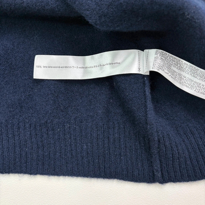 navy blue wool knitted cardigan