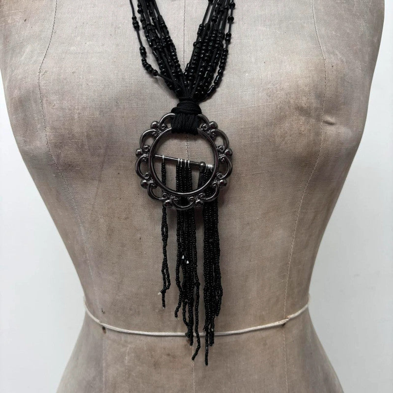 black layered grunge necklace