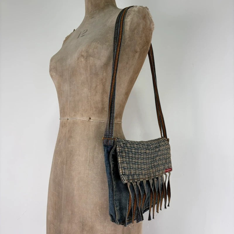 Denim woven tassel Miss sixty crossbody bag