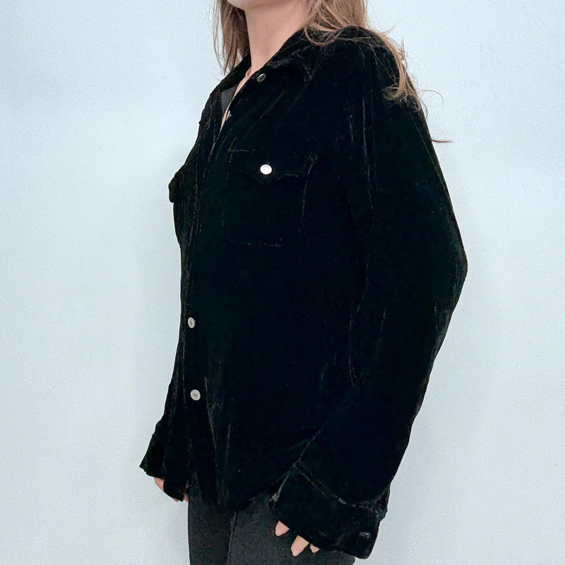 black velvet oversized shirt